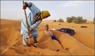 Merzouga sand-bath, Morocco sand bath theraphy in desert